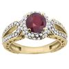 Image 1 : 1.55 CTW Ruby & Diamond Ring 14K Yellow Gold - REF-87H5M