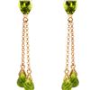 Image 1 : Genuine 7.5 ctw Peridot Earrings 14KT Rose Gold - REF-39F3Z