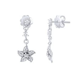 0.25 CTW Diamond Earrings 14K White Gold - REF-23X4R