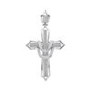 Image 1 : Mens Round Diamond Adorned Cross Charm Pendant 1/2 Cttw 10kt White Gold - REF-57H5R