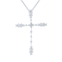 1.08 CTW Diamond Necklace 14K White Gold - REF-90R8K