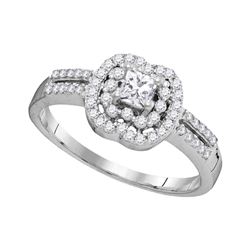 Princess Diamond Solitaire Bridal Wedding Engagement Ring 1/2 Cttw 10k White Gold - REF-37Y5N