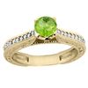 Image 1 : 0.60 CTW Peridot & Diamond Ring 14K Yellow Gold - REF-53A2X