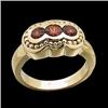 Image 1 : Antique Style 14k Gold Ring 3 GARNETS  #1126863