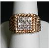 Image 1 : Estate Gem Diamond Yellow Gold Rope Chain Ring #1127192