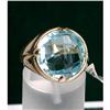 Image 1 : Estate Sky Blue Round Topaz Yellow Gold Ring #1127209