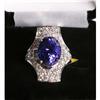 Image 1 : Designer AAA 6ct Tanzanite & Diamond Ring Gold #1127213