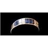 Image 1 : 18K Gold Band with Diamonds and Sapphires #1138626