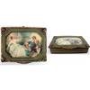 Image 1 : BRONZE SNUFF BOX W HANDPAINTED MINIATURE COURT #1138654