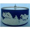 Image 1 : JASPERWARE BUTTER CHEESE DISH HUNT DOGS HORSE #1138670