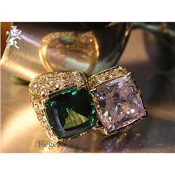 RHJ  White CZ & Simulated Emerald (YAG) Ring #1162895