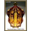 Image 1 : CZECH CUBIST LIDDED TOPAZ color GLASS BOWL #1163216