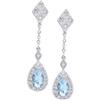 AQUAMARINE w DIAMOND EARRINGS WhiteGold #1163234