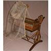 Image 1 : RARE 1880'S RATTAN SWINGING DOLL CRADLE WITH #1163257