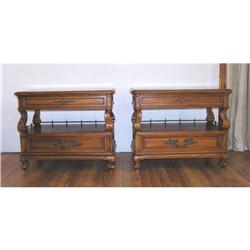 Pair of Weathered Mahogany End Tables/ #1163299