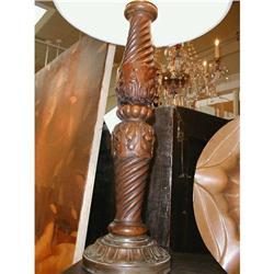 French Carved Oak Table Lamp #1163311