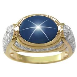 5.25 ct Star Sapphire & Diamond Ring in solid #1163336