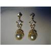 14K YG South Sea Yellow Pearl Diamond Earrings #1163398