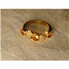 Estate 18K YG Citrine Diamond Heart Band Ring #1163403