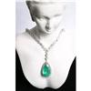Estate Pear Cut 40ct Emerald Diamond Necklace #1163593