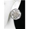 Estate Hallmarked Diamond Cluster Earrings #1163594