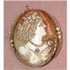 19c 14kt Gold Diamond Cameo Pendant Brooch 14k #1163747