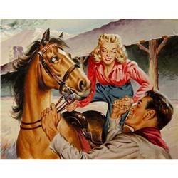 Pinup Girl Cowboy Illustration Painting Randall#1163803