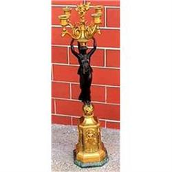 19C Dore BRONZE 5 Arm Angel Girl CANDELABRA  #1163807