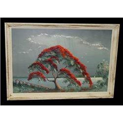 Florida Highwaymen NEWTON Poinciana Tree Oil #1163810