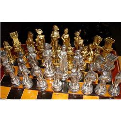 Sterling Silver Napoleonic War Chess Set Gold #1163812