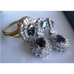 14kt Gold Yellow White Diamond Earrings Ring #1163820