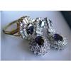 14kt Gold Yellow White Diamond Earrings Ring #1163820