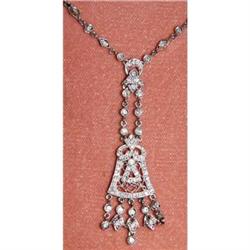 18kt Gold Diamond NECKLACE 18k Victorian Style #1163825