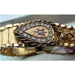 14kt Gold Diamond Eloga Flip WATCH WRISTWATCH #1163837