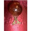 Light Pink Glass Ball with Brass Dolphin Base #1158470