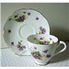 Image 1 : Adderly Cina Cup & Saucer VIOLETS #1158599