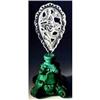 Image 1 : CZ MALACHITE COLOR GLASS PERFUME BOTTLE CHERUBS#1158863