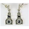 Image 1 : ANTIQUE Style SAPPHIRE and DIAMOND Earrings #1158996