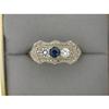 Image 1 : Antique FILIGREE RING SAPPHIRE DIAMONDS #1159076