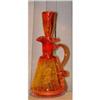 Image 1 : 9.5" AMBERINA COLOR RAINBOW CRACKLE GLASS CRUET#1159709