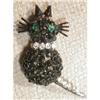 Cat PIN Black TREMBLER Tail Wags VINTAGE #1160067