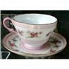 Image 1 : SHELLEY Cup & Saucer ROSE Spray PINK Bands #1160133