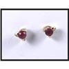 Image 1 : 14K Yellow Gold Ruby and Diamond Earrings #1160354