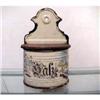 Image 1 : Salt Box in Enamel with wooden lid French #1160571