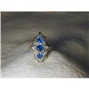 Image 1 : Antique Estate 18K WG Diamond Sapphire Ring #1160853