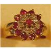 Image 1 : Diamond and Ruby 14k gold ring. #1161902