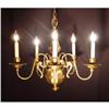 Five arm brass chandelier  #1161969
