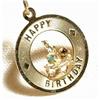 14K Gold Happy Birthday Charm Necklace  #1161987