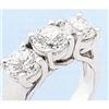 Image 1 : 6.0 ct REAL DIAMOND RING PLATINUM three stone #1162132