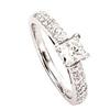 Image 1 : 1.32 carat PRINCESS CUT and ROUND DIAMOND ring #1162177